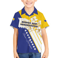 Personalized Bosnia and Herzegovina Hawaiian Shirt Stars With Golden Lily - Shopicos