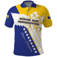 Personalized Bosnia and Herzegovina Polo Shirt Stars With Golden Lily - Shopicos