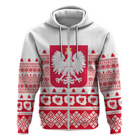 Polish Christmas Hoodie - Poland Emblem and Lachy Sadeckie Pattern - Shopicos