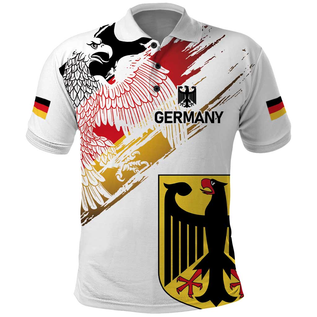 Personalised Germany Seal and Eagle Grunge Flag Polo Shirt - Shopicos