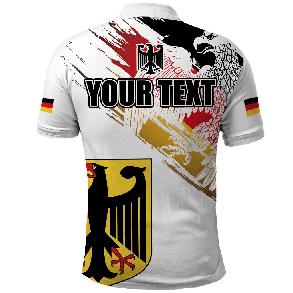 Personalised Germany Seal and Eagle Grunge Flag Polo Shirt - Shopicos