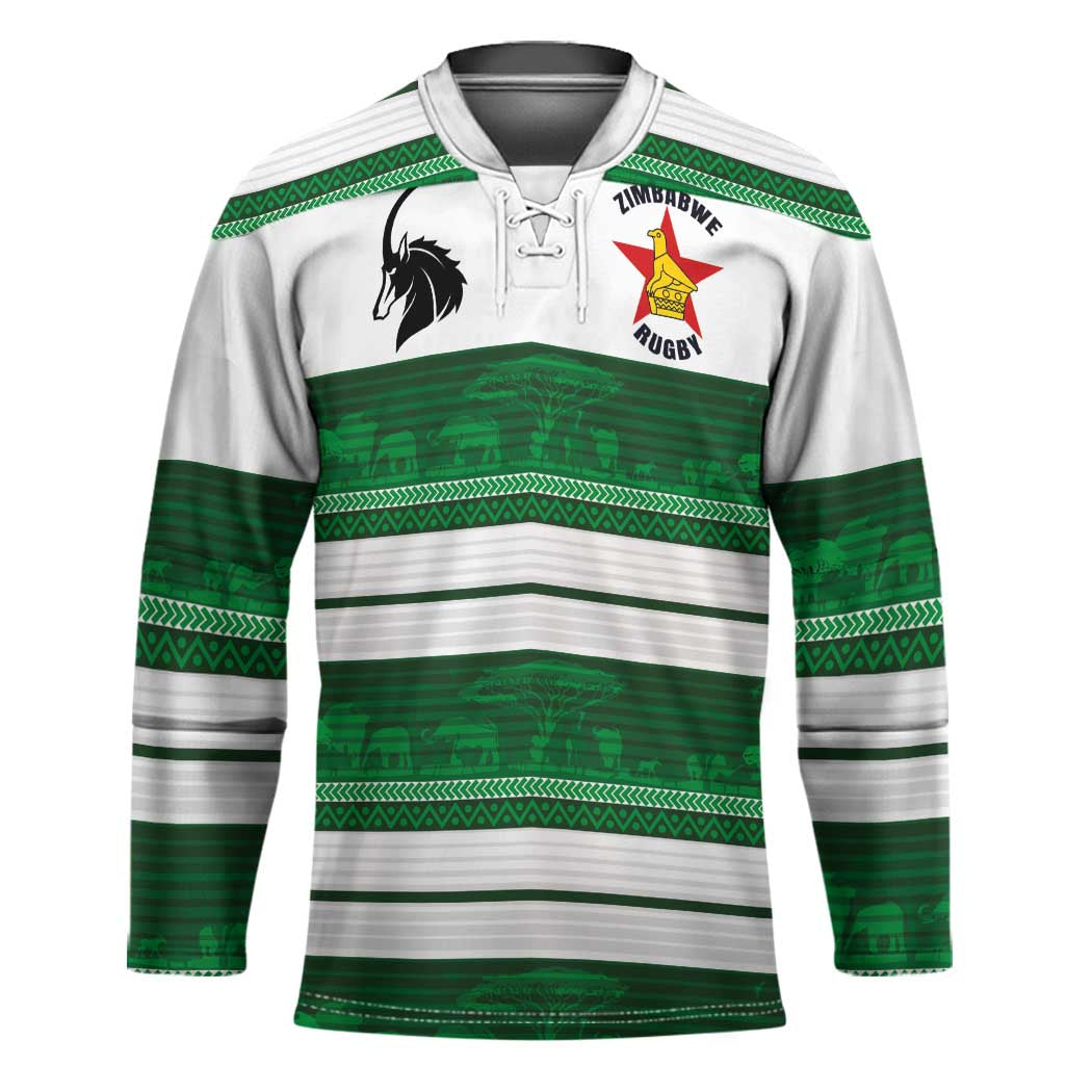Custom Zimbabwe Rugby Hockey Jersey African Heritage Stripes Style - Shopicos