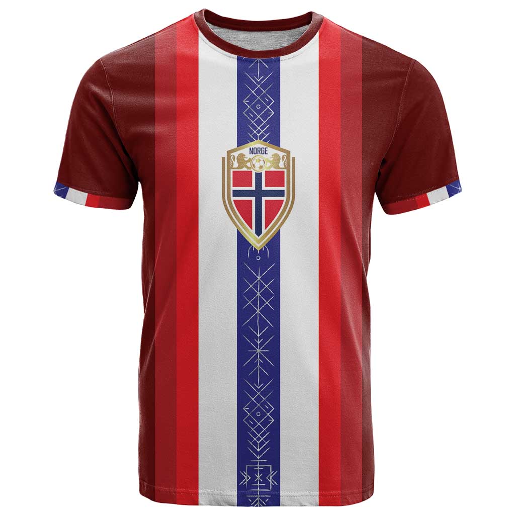 Custom Norway Football T Shirt Norwegian Stripes-Viking Style - Shopicos