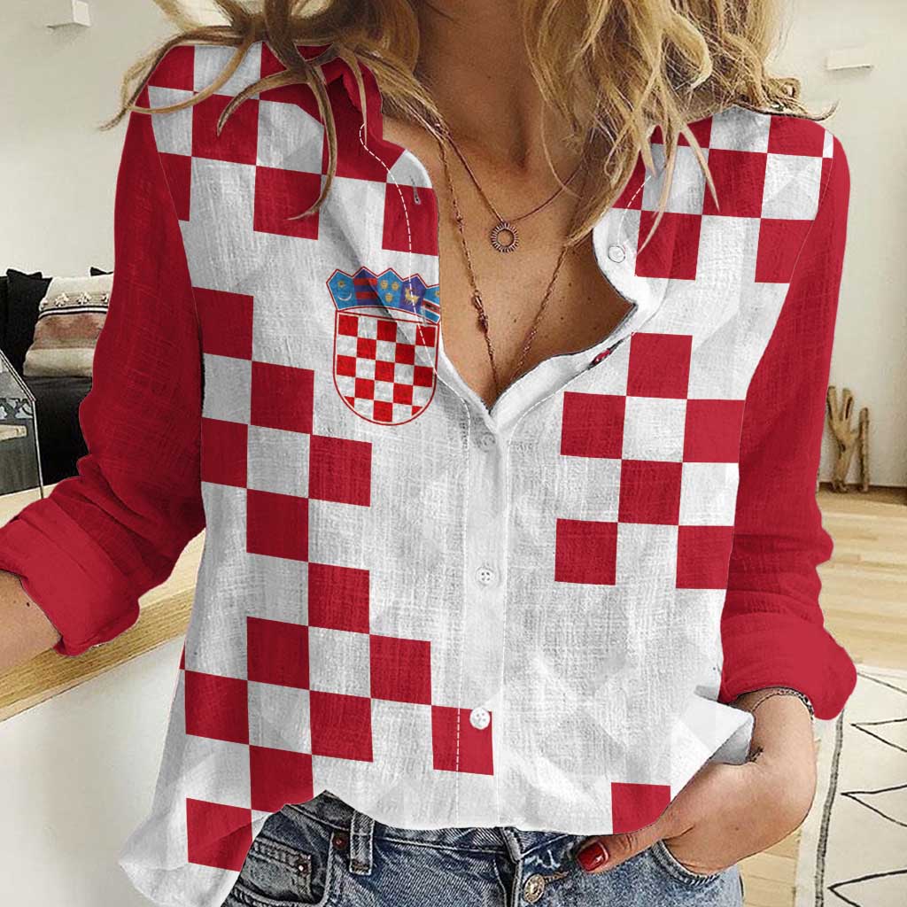 Custom Croatia Football 2024 Go Champion Women Casual Shirt - Shopicos