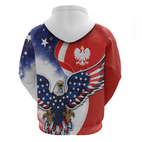 Polish American Heritage Month Hoodie USA Eagle and Poland Eagle with National Flag - Shopicos