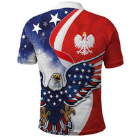 Polish American Heritage Month Polo Shirt USA Eagle and Poland Eagle with National Flag - Shopicos