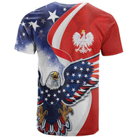Polish American Heritage Month T Shirt USA Eagle and Poland Eagle with National Flag - Shopicos
