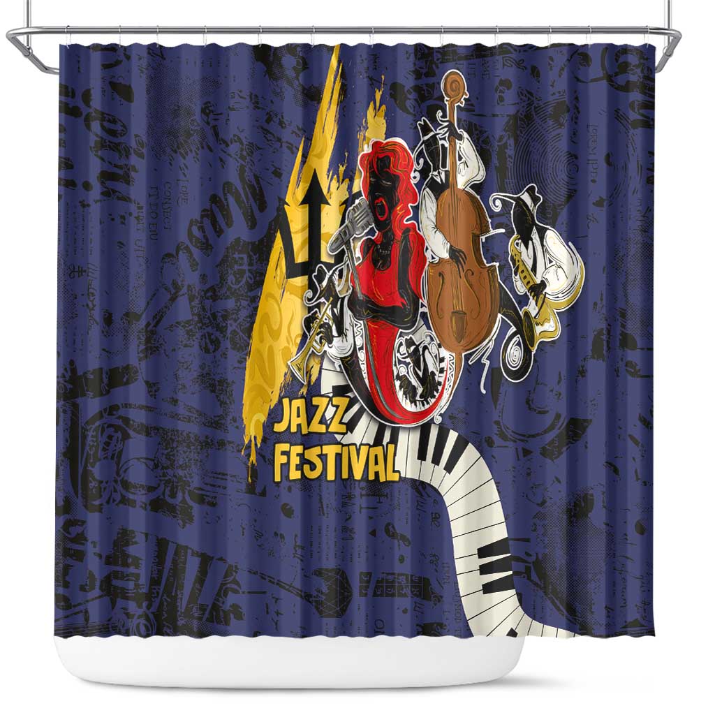 Barbados Jazz Festival - Abstract Jazz Art Shower Curtain - Shopicos