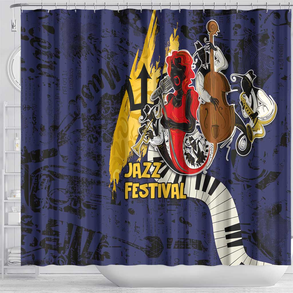 Barbados Jazz Festival - Abstract Jazz Art Shower Curtain - Shopicos