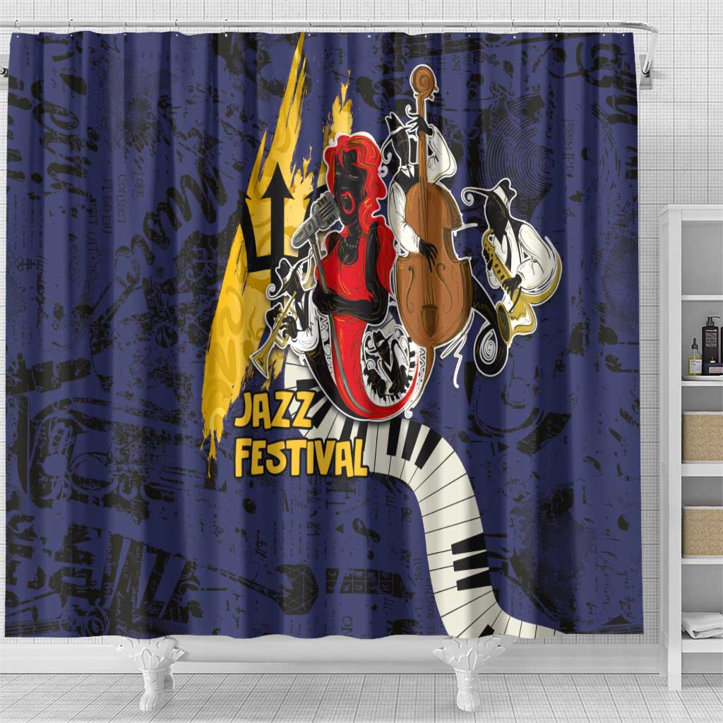 Barbados Jazz Festival - Abstract Jazz Art Shower Curtain - Shopicos
