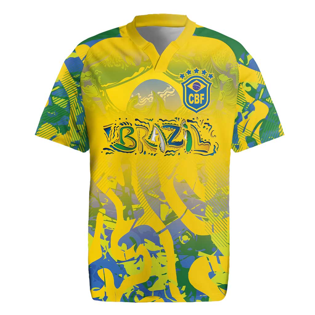 Custom Brazil Football Champion 2024 Rugby Jersey - Shopicos