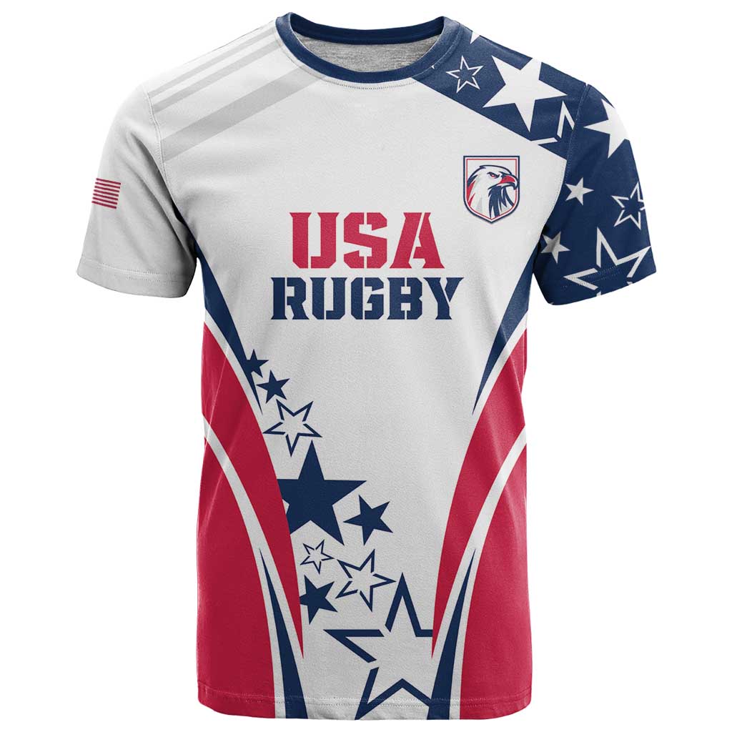 Custom USA Rugby 2024 T Shirt Eagles Reigns Supreme White Version LT05 - Shopicos