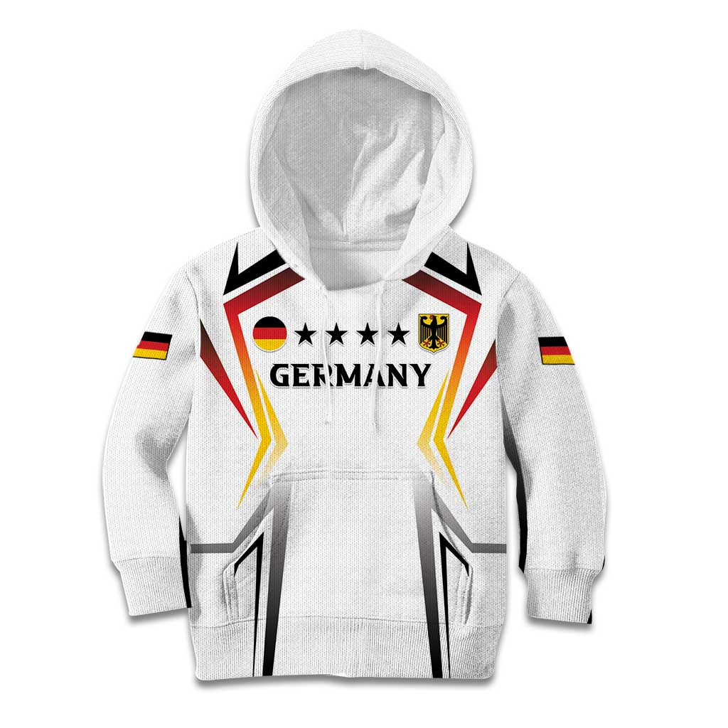 Custom Germany 2024 Football Kid Hoodie Go Champions Nationalelf White Version LT05 - Shopicos