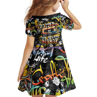 Raised On Hip Hop Family Matching Mermaid Dress and Hawaiian Shirt Graffiti Art Style - Shopicos