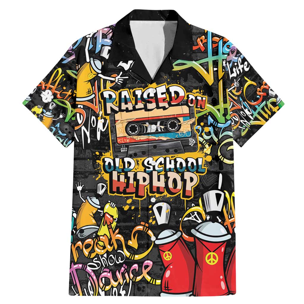 Raised On Hip Hop Family Matching Mermaid Dress and Hawaiian Shirt Graffiti Art Style - Shopicos