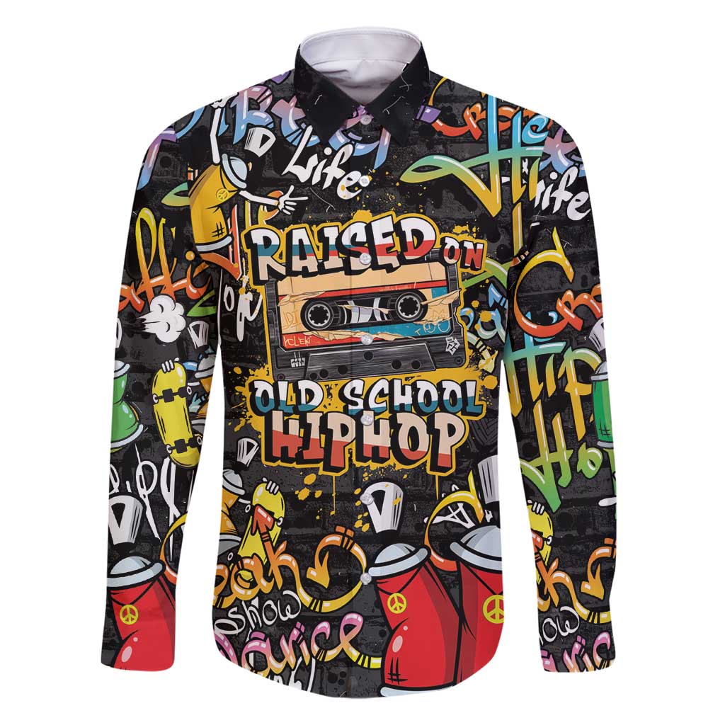 Raised On Hip Hop Family Matching Mermaid Dress and Hawaiian Shirt Graffiti Art Style - Shopicos