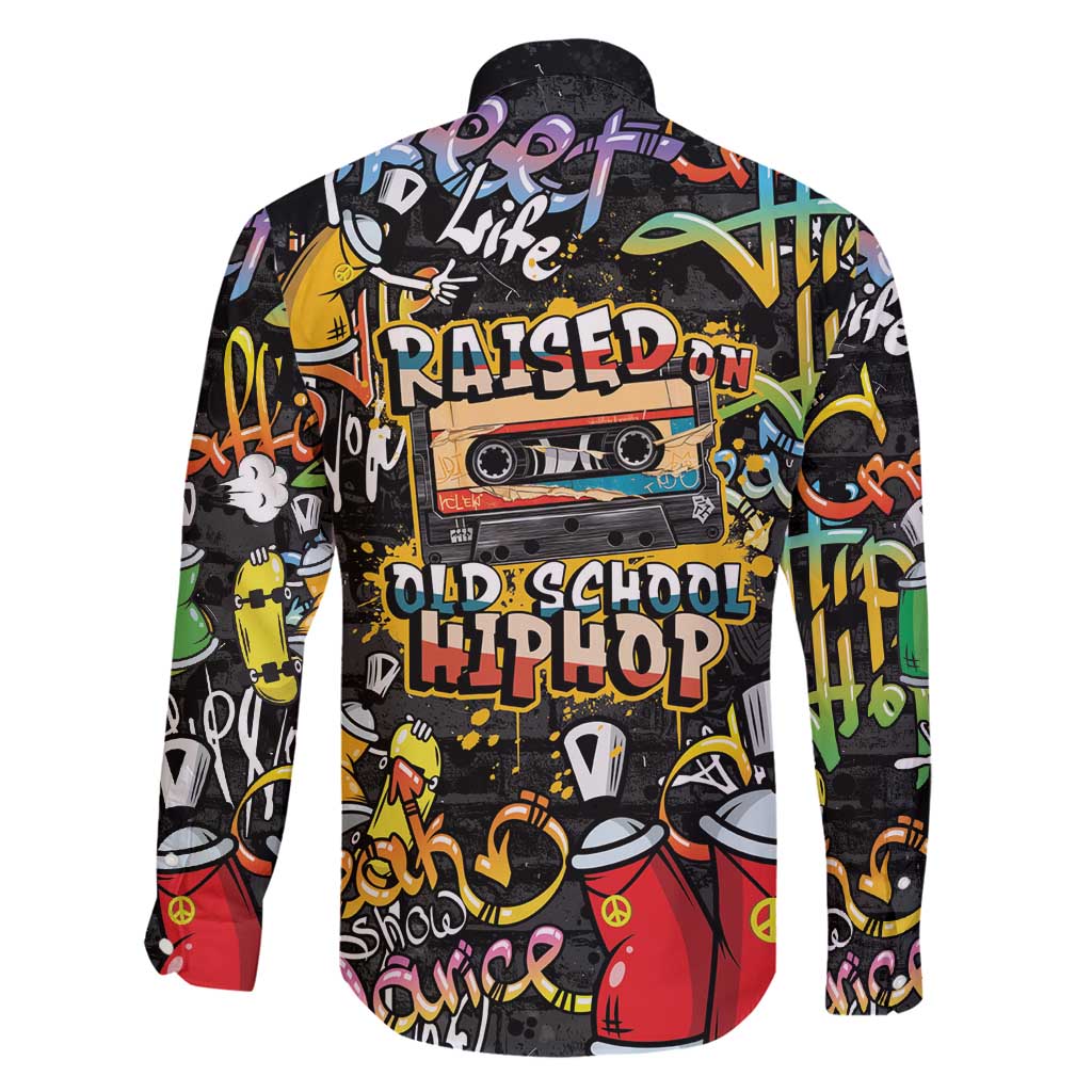 Raised On Hip Hop Family Matching Mermaid Dress and Hawaiian Shirt Graffiti Art Style - Shopicos