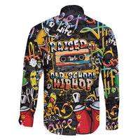 Raised On Hip Hop Family Matching Mermaid Dress and Hawaiian Shirt Graffiti Art Style - Shopicos