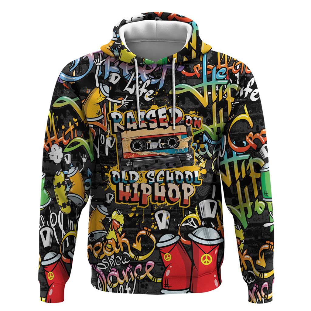 Raised On Hip Hop Hoodie Graffiti Art Style - Shopicos