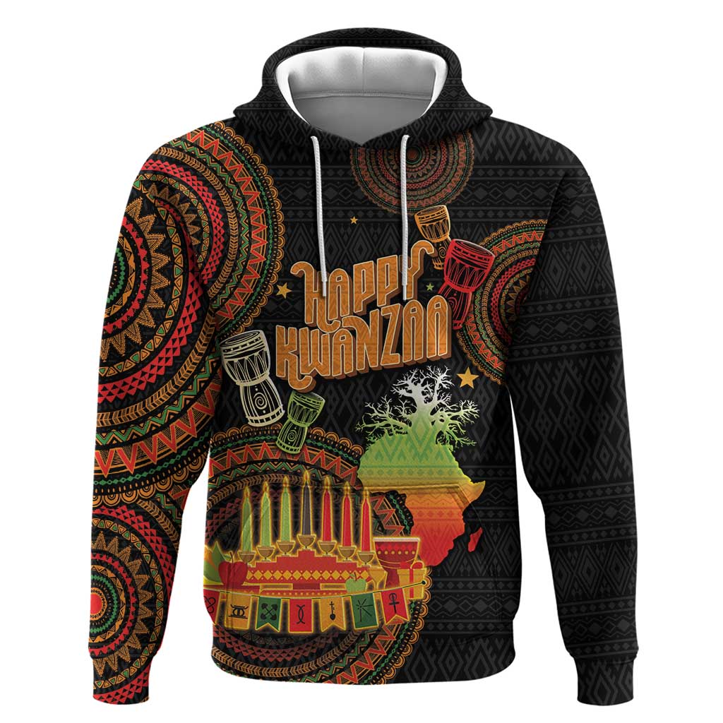 Kwanzaa Kinara Candles Hoodie African Tribal Pattern LT05 - Shopicos