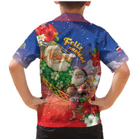 Dominican Republic Christmas Family Matching Mermaid Dress and Hawaiian Shirt Santa Relaxing On The Beach - Shopicos