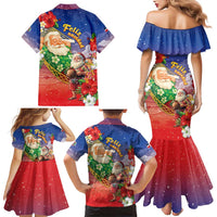 Dominican Republic Christmas Family Matching Mermaid Dress and Hawaiian Shirt Santa Relaxing On The Beach - Shopicos