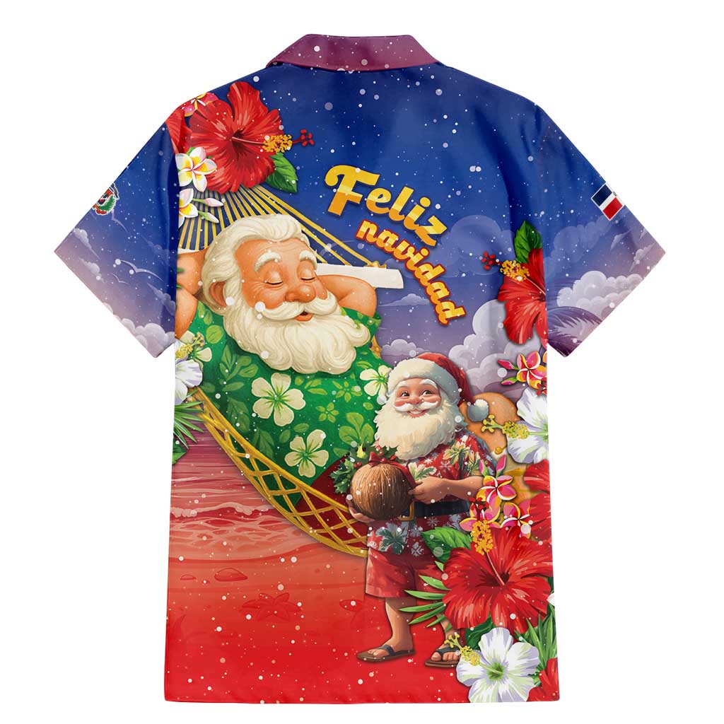 Dominican Republic Christmas Family Matching Mermaid Dress and Hawaiian Shirt Santa Relaxing On The Beach - Shopicos
