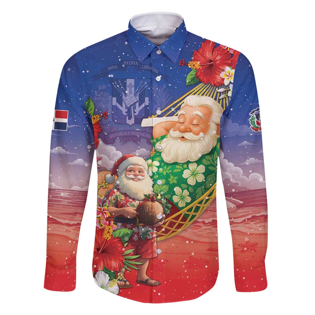 Dominican Republic Christmas Family Matching Mermaid Dress and Hawaiian Shirt Santa Relaxing On The Beach - Shopicos