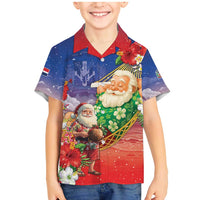 Dominican Republic Christmas Family Matching Mermaid Dress and Hawaiian Shirt Santa Relaxing On The Beach - Shopicos