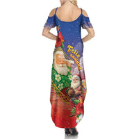 Dominican Republic Christmas Summer Maxi Dress Santa Relaxing On The Beach - Shopicos