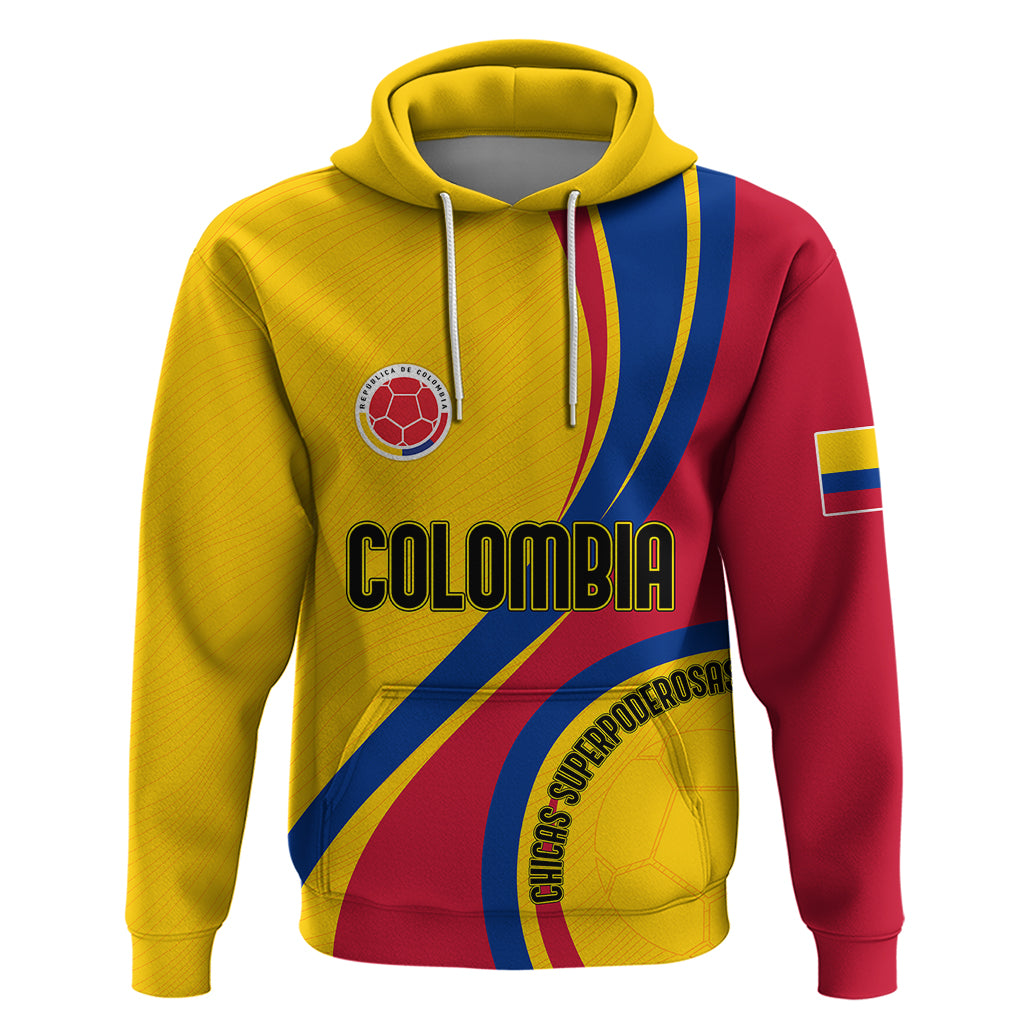 Personalised Colombia Football Hoodie World Cup 2023 Chicas Superpoderosas - Shopicos
