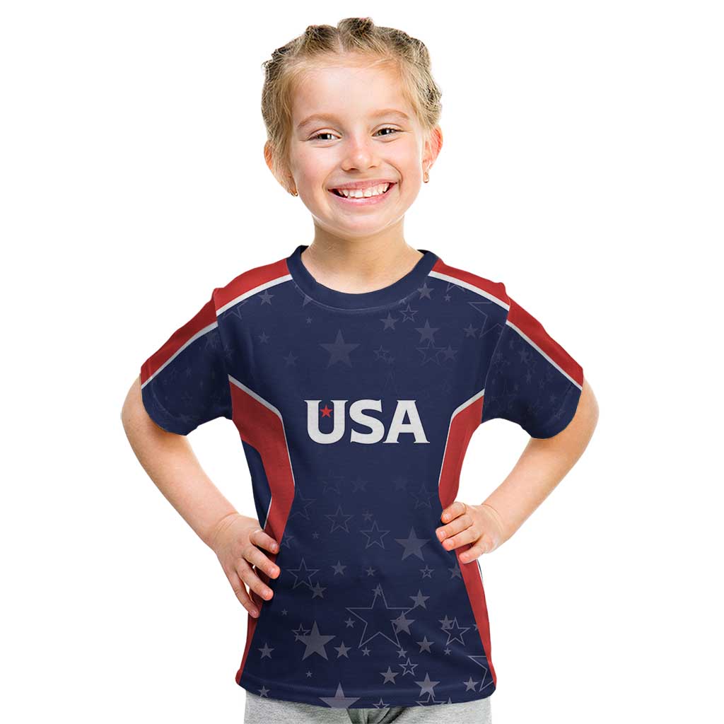 USA Cricket World Cup 2024 Custom Kid T Shirt All Stars Sprangle - Shopicos