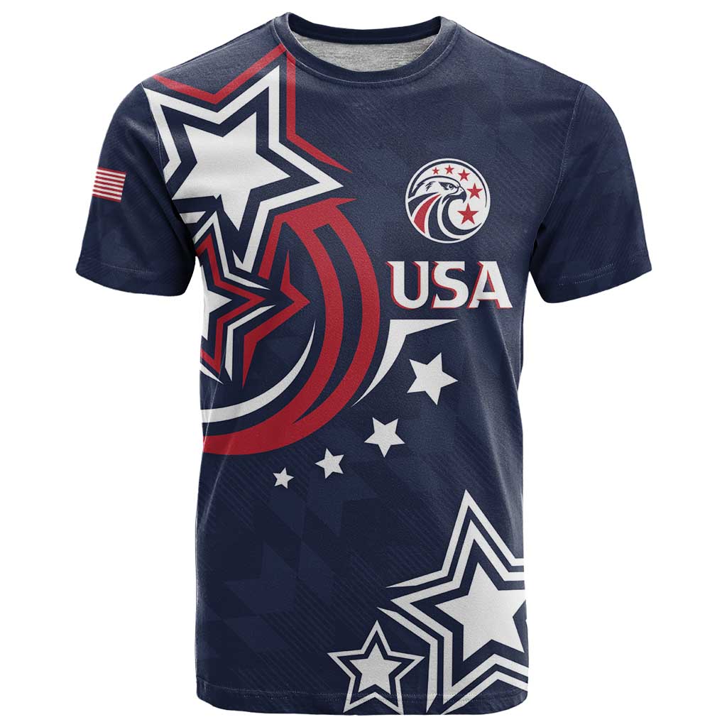USA Rugby 2024 Custom T Shirt GO Eagles Assemble - Blue Version - Shopicos