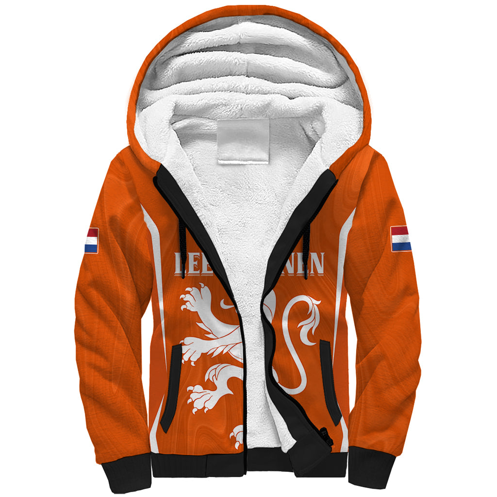 Personalised Netherlands Football Sherpa Hoodie Lionesses World Cup 2023 - Shopicos