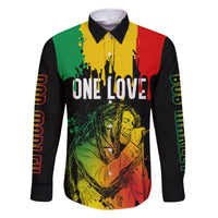 Jamaica Reggae Family Matching Short Sleeve Bodycon Dress and Hawaiian Shirt Legend Bob Sketch Style One Love - Shopicos