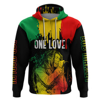 Jamaica Reggae Hoodie Legend Bob Sketch Style One Love - Shopicos