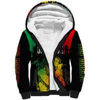 Jamaica Reggae Sherpa Hoodie Legend Bob Sketch Style One Love - Shopicos