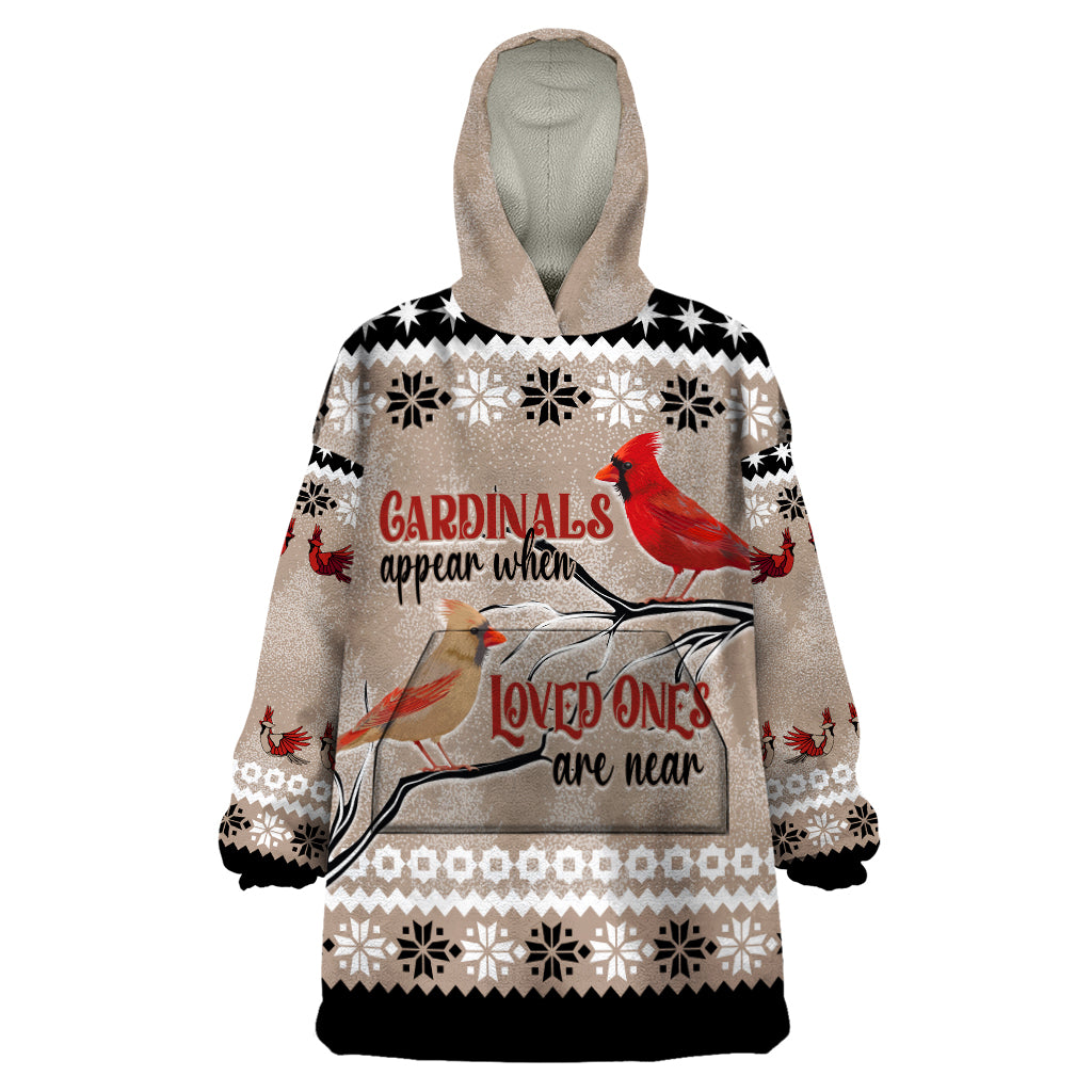 Chrismas Cardinal Birds Wearable Blanket Hoodie Cardinals Appear When Loved Ones Are Near - Shopicos