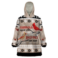 Chrismas Cardinal Birds Wearable Blanket Hoodie Cardinals Appear When Loved Ones Are Near - Shopicos