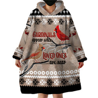 Chrismas Cardinal Birds Wearable Blanket Hoodie Cardinals Appear When Loved Ones Are Near - Shopicos