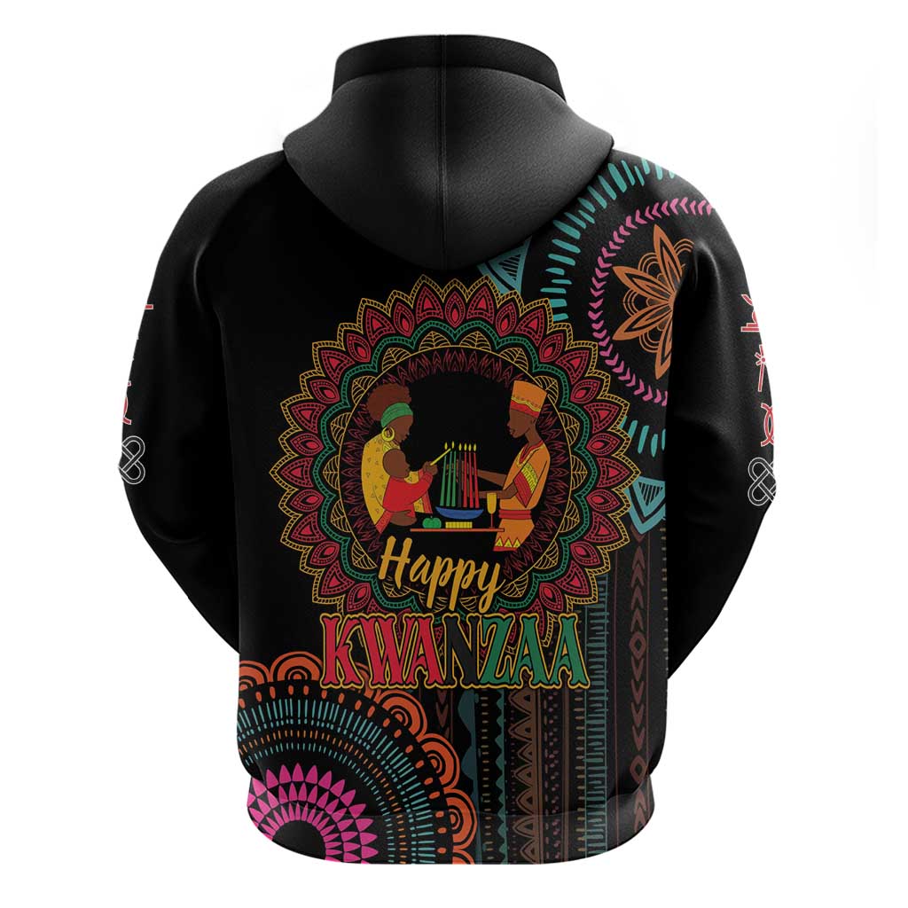 Happy Kwanzaa African Hoodie Mandala Mix Nguzo Saba - Shopicos