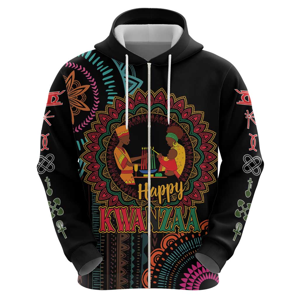 Happy Kwanzaa African Hoodie Mandala Mix Nguzo Saba - Shopicos