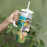 It's 5 o'clock Somewhere Tumbler With Handle Beach Party - Shopicos