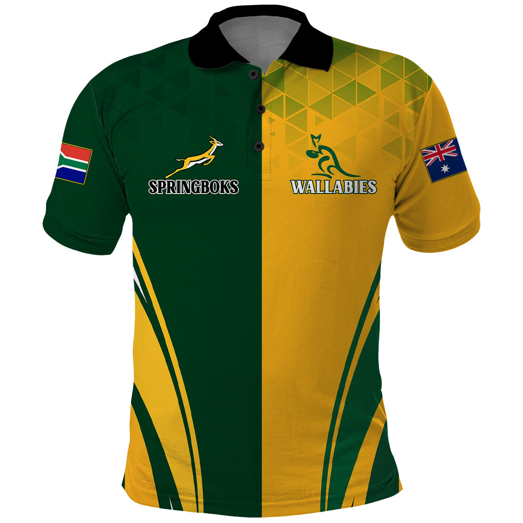 Personalised Australia Mix South Africa Rugby Polo Shirt Wallabies And Springboks - Champions Special Ver - Shopicos