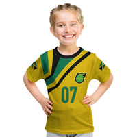 Personalised Jamaica Football Kid T Shirt Reggae Boyz Retro WC 1998 Inspired - Shopicos
