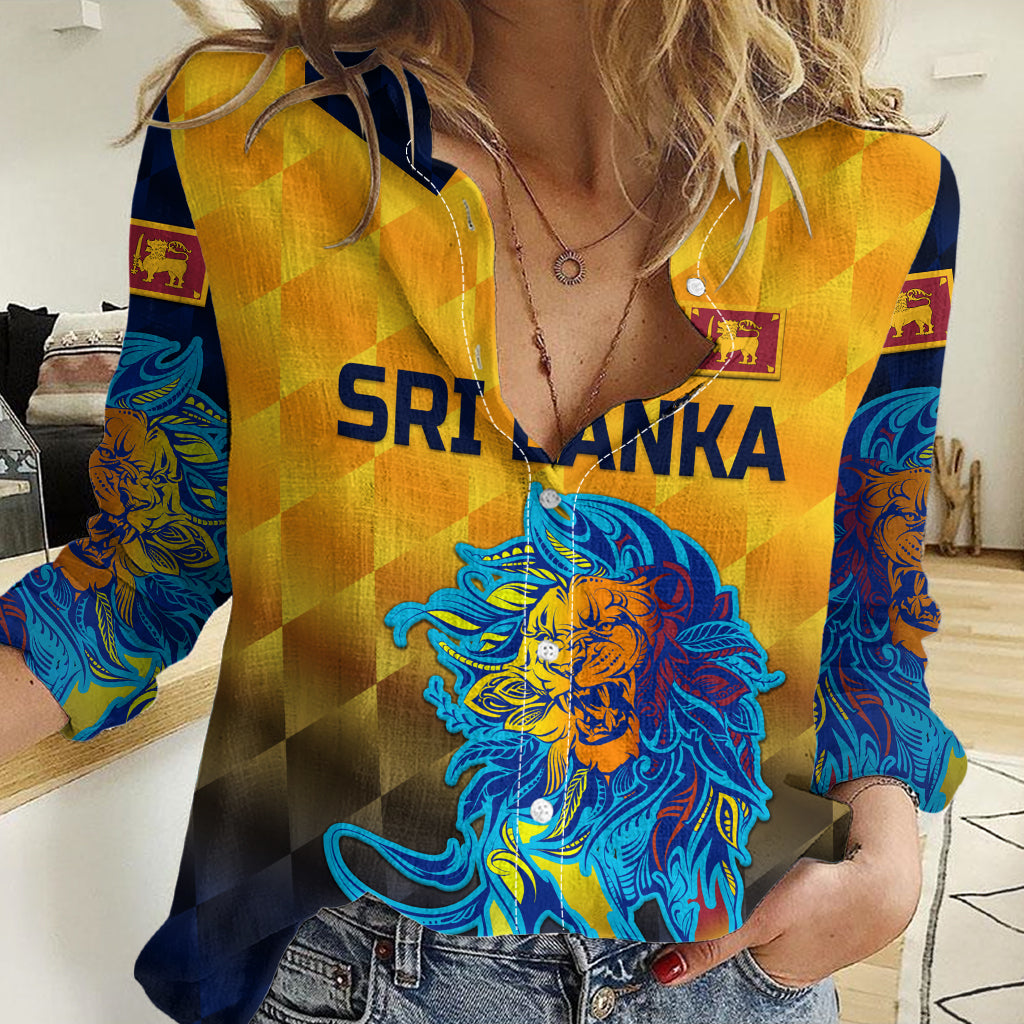 (Custom Personalised) Sri Lanka Cricket Women Casual Shirt The Lions Pride Version - Yellow LT8 - Shopicos