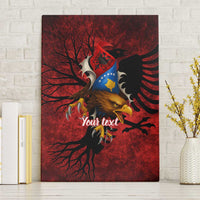 Personalized Kosova Albanian Roots Canvas Wall Art Kosova Albanian Eagle Flag - Shopicos