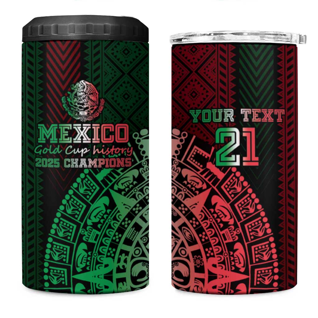 Mexico Football Custom 4 in 1 Can Cooler Tumbler Mexico's Make History 2025 Flag Style - Shopicos