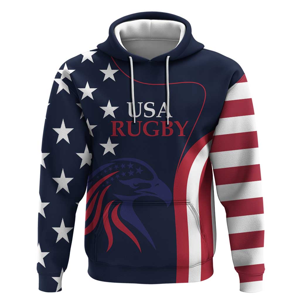 Custom USA Rugby Hoodie The Eagles Summer Paris 2024 - Shopicos