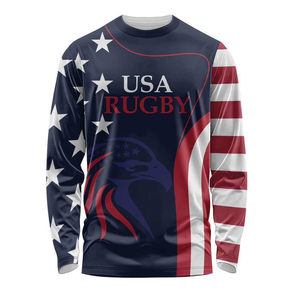 Custom USA Rugby Long Sleeve Shirt The Eagles Summer Paris 2024 - Shopicos